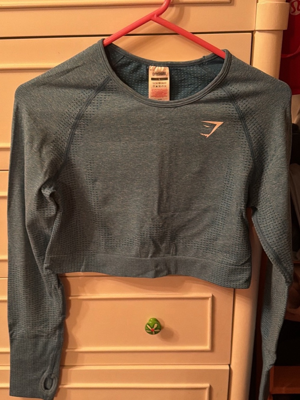 Gymshark Blue Long Sleeve Seamless Crop Top